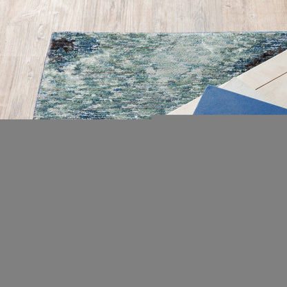 8' Gray Abstract Runner Rug