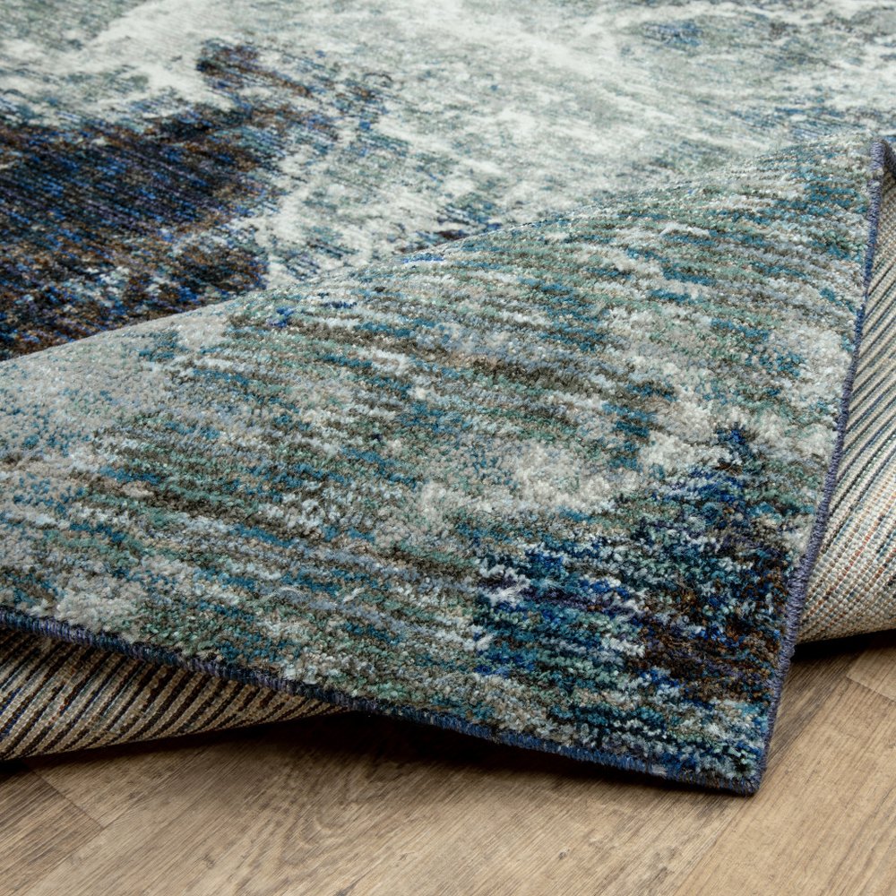 8' Gray Abstract Runner Rug