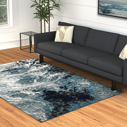 5' X 7' Gray Abstract Power Loom Area Rug