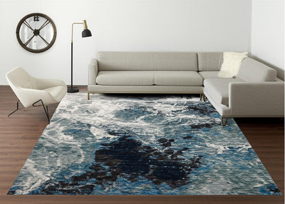 7' X 10' Gray Abstract Power Loom Area Rug