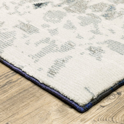 7' X 10' Gray Abstract Power Loom Area Rug