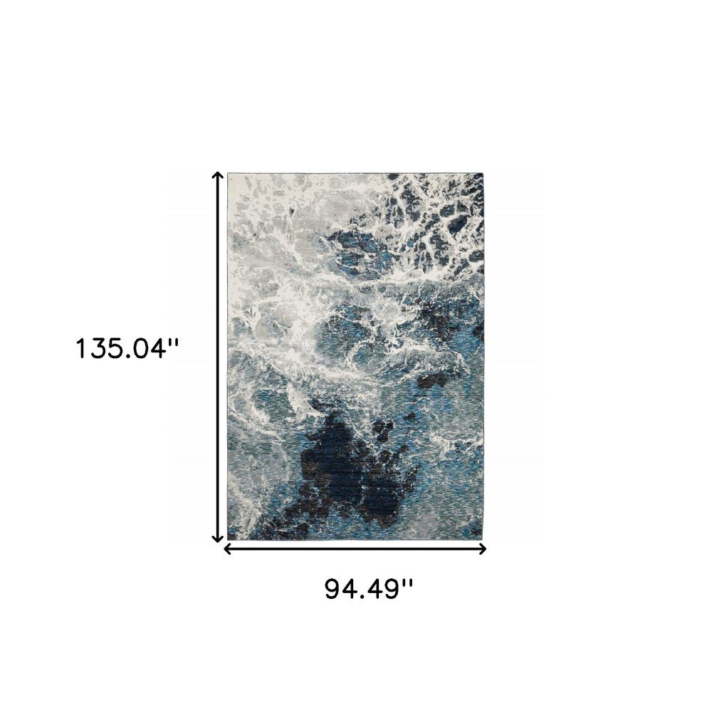 8' X 11' Gray Abstract Power Loom Area Rug