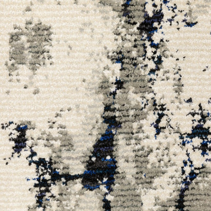 2' X 3' Gray and Black Abstract Power Loom Area Rug