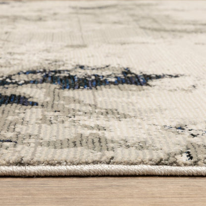 8' Gray And Black Abstract Runner Rug