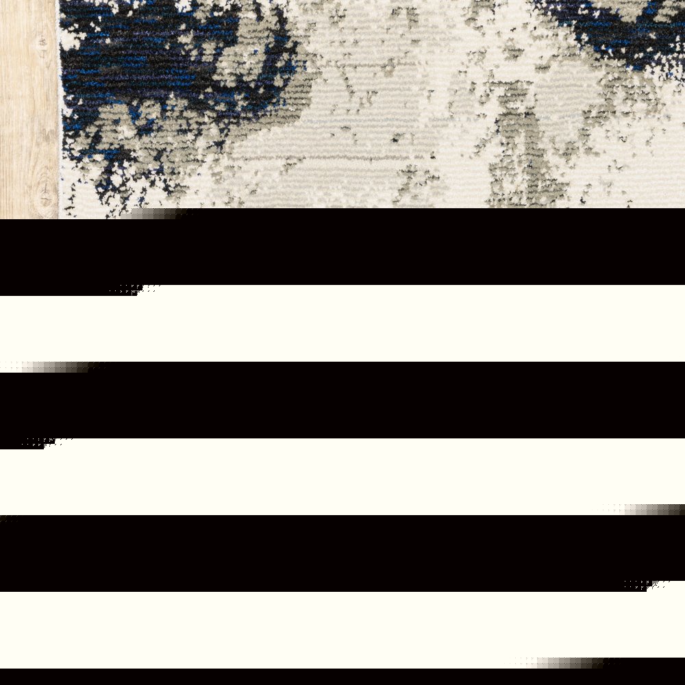 8' Gray And Black Abstract Runner Rug