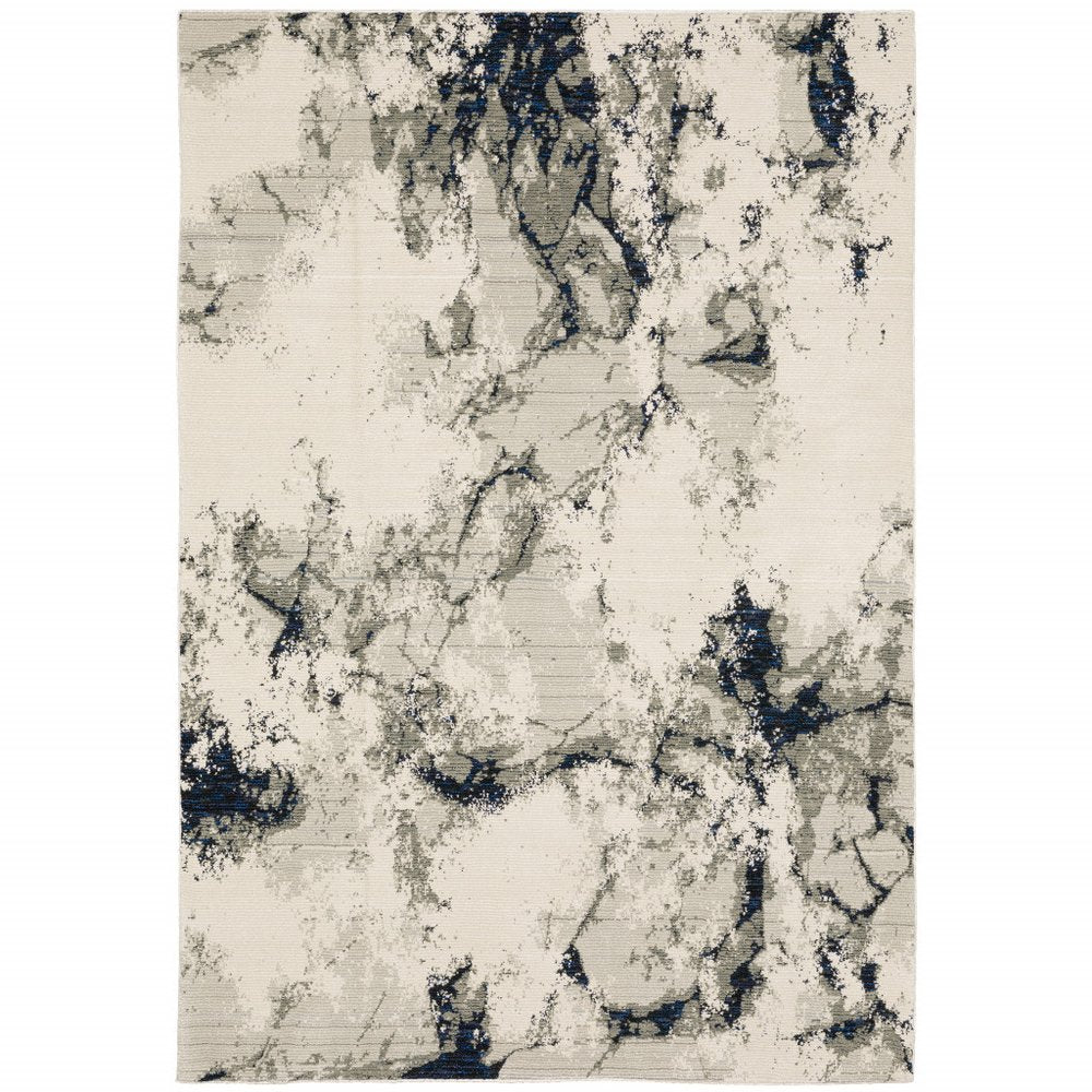 3' X 5' Gray and Black Abstract Power Loom Area Rug