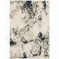 5' X 7' Gray and Black Abstract Power Loom Area Rug