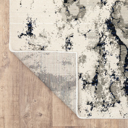 7' X 10' Gray and Black Abstract Power Loom Area Rug