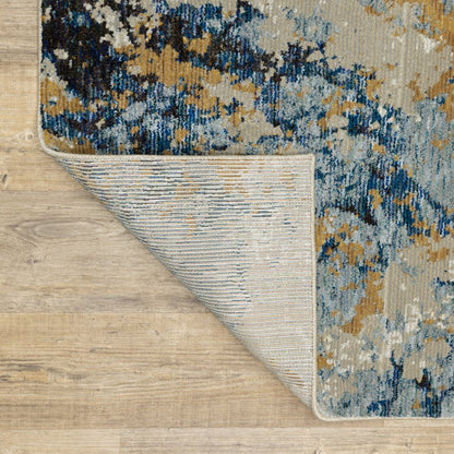 7' X 10' Gray and Ivory Abstract Power Loom Area Rug