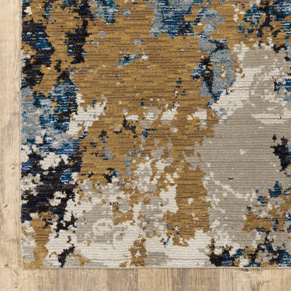 7' X 10' Gray and Ivory Abstract Power Loom Area Rug