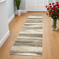 8' Runner Blue and Gray Abstract Power Loom Runner Rug