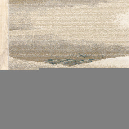 9' X 12' Blue and Gray Abstract Power Loom Area Rug