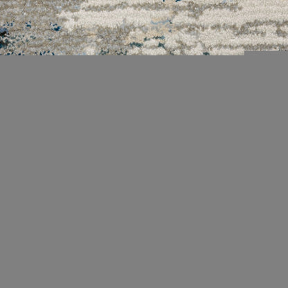 3' X 5' Blue and Beige Abstract Power Loom Area Rug