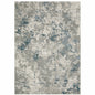 7' X 10' Blue and Beige Abstract Power Loom Area Rug
