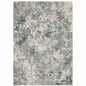 9' X 12' Blue and Beige Abstract Power Loom Area Rug