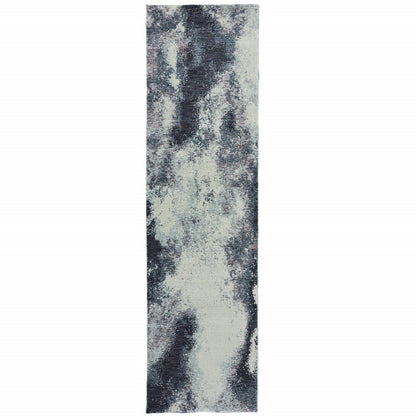 12' Ivory Abstract Runner Rug
