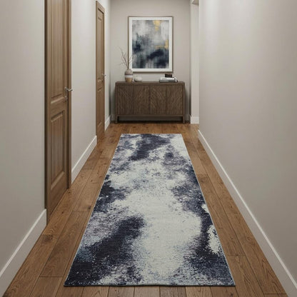 12' Ivory Abstract Runner Rug