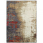 5' X 7' Blue and Beige Abstract Power Loom Area Rug