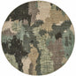 8' Blue and Ivory Round Abstract Power Loom Area Rug