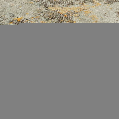 8' Gray And Ivory Abstract Runner Rug