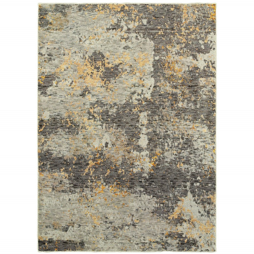 3' X 5' Gray and Ivory Abstract Power Loom Area Rug