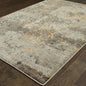 8' X 11' Gray and Ivory Abstract Power Loom Area Rug