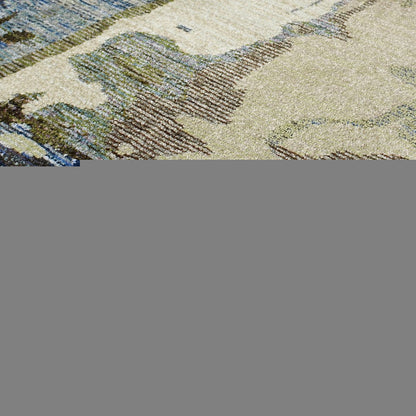 10' X 13' Blue and Gray Abstract Power Loom Area Rug
