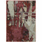 7' X 10' Red and Beige Abstract Power Loom Area Rug