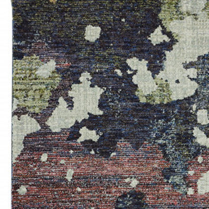 12' Green Abstract Runner Rug