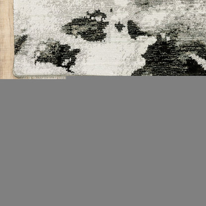 3' X 5' Gray and White Abstract Power Loom Area Rug