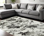 7' X 10' Gray and White Abstract Power Loom Area Rug