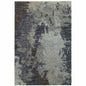 10' X 13' Navy Blue Abstract Power Loom Area Rug