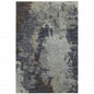 10' X 13' Navy Blue Abstract Power Loom Area Rug