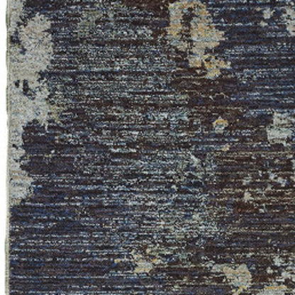 12' Blue Abstract Runner Rug