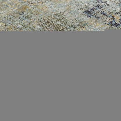 3' X 5' Navy Blue Abstract Power Loom Area Rug