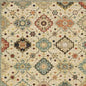 12' Beige And Ivory Genuine Wool Oriental Runner Rug With Fringe