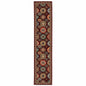 12' Red And Ivory Genuine Wool Oriental Runner Rug With Fringe