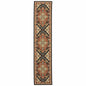 12' Red And Black Oriental Power Loom Runner Rug With Fringe