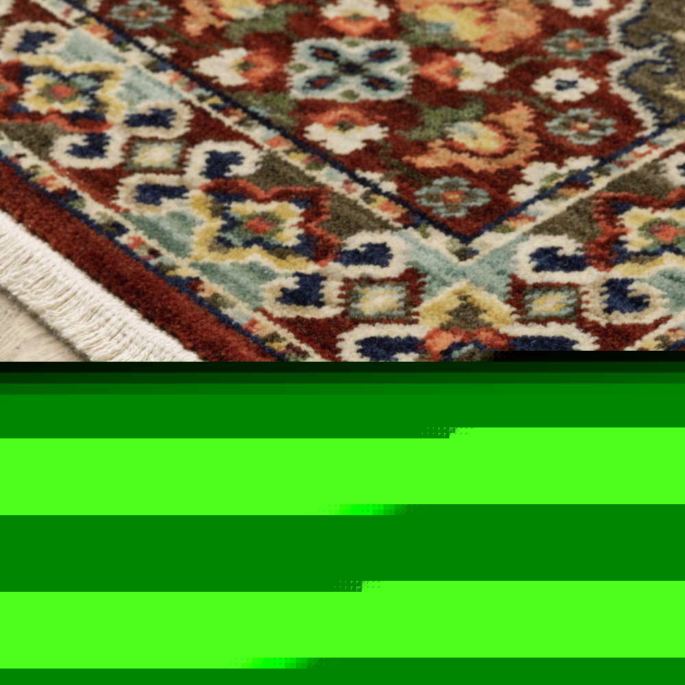 12' Red And Ivory Genuine Wool Oriental Runner Rug With Fringe