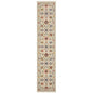 12' Orange And Ivory Genuine Wool Oriental Runner Rug With Fringe