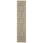 12' Gray And Ivory Genuine Wool Oriental Runner Rug With Fringe