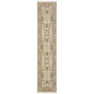 12' Gray And Ivory Genuine Wool Oriental Runner Rug With Fringe