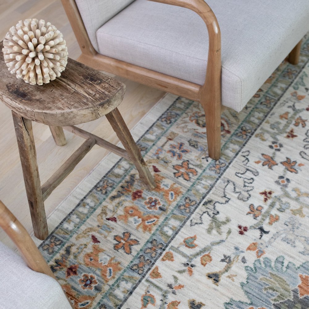 12' Gray And Ivory Genuine Wool Oriental Runner Rug With Fringe