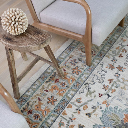 12' Gray And Ivory Genuine Wool Oriental Runner Rug With Fringe