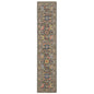 12' Charcoal Genuine Wool Oriental Runner Rug With Fringe