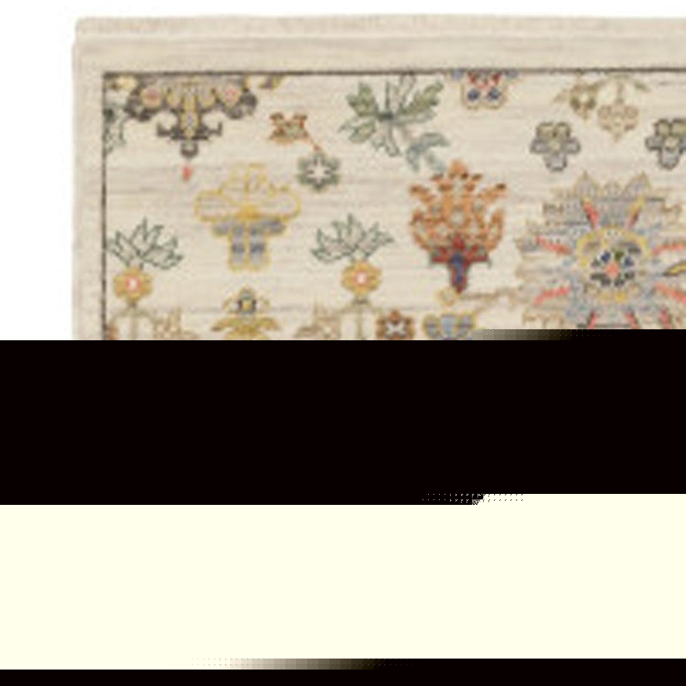 12' Blue And Ivory Genuine Wool Oriental Runner Rug With Fringe