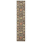 12' Gray And Ivory Genuine Wool Oriental Runner Rug With Fringe