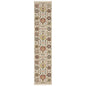 12' Gray And Ivory Genuine Wool Oriental Runner Rug With Fringe
