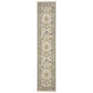 12' Blue And Ivory Genuine Wool Oriental Runner Rug With Fringe