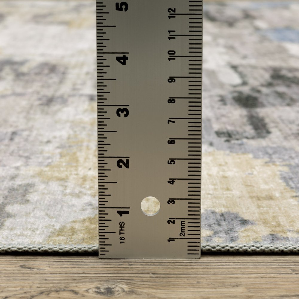 2' X 3' Ivory And Gray Abstract Distressed Area Rug